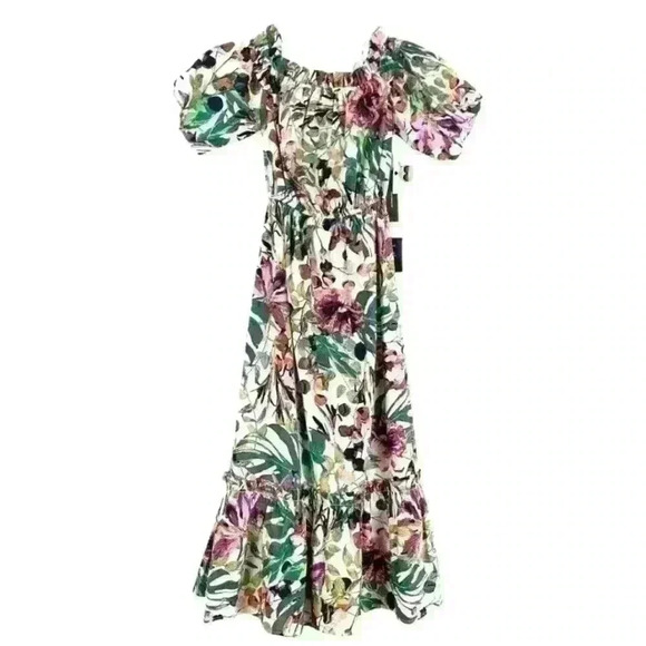 Lulu's She's the One Beige Floral Print Off-The-Shoulder Midi Dress size… - Picture 5 of 16